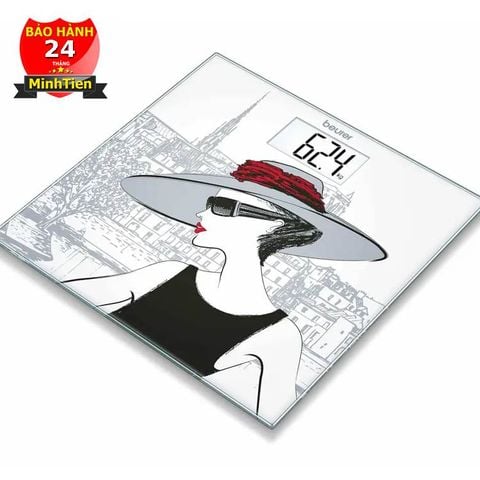 Cân điện tử mặt kính in hình cô gái Beurer GS209