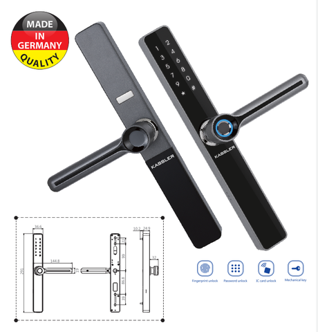 KHÓA CỬA LÙA VÂN TAY KASSLER KL-599 Black