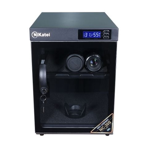 Tủ chống ẩm Nikatei NC-30S viền nhôm mạ bạc