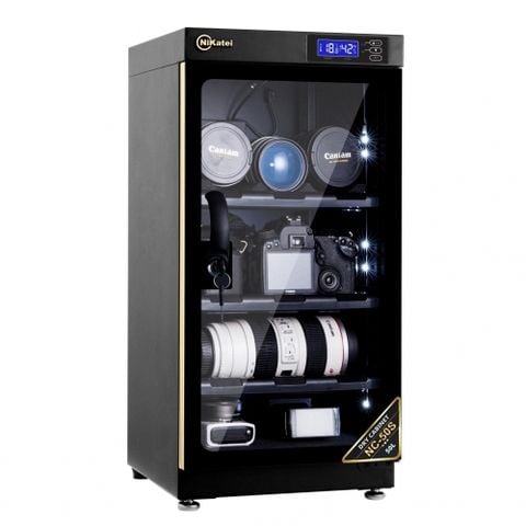 Tủ chống ẩm Nikatei NC-50S viền nhôm mạ vàng