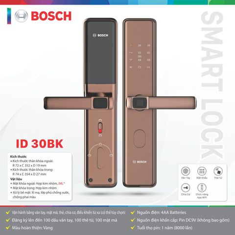 KHÓA CỬA VÂN TAY BOSCH ID30BK
