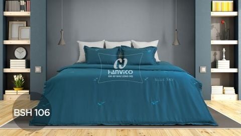 Bộ ga chun thêu Blue Sky – BSH106