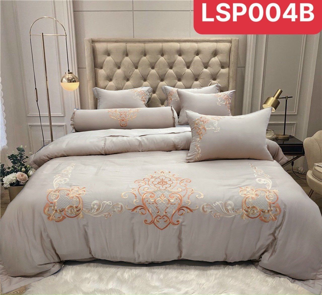 Bộ chăn ga gối cotton lụa cao cấp LTT19