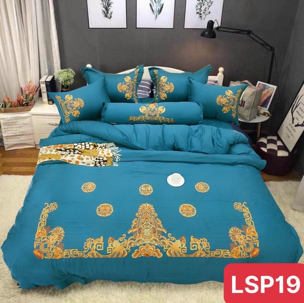 Bộ chăn ga gối cotton lụa cao cấp LTT07