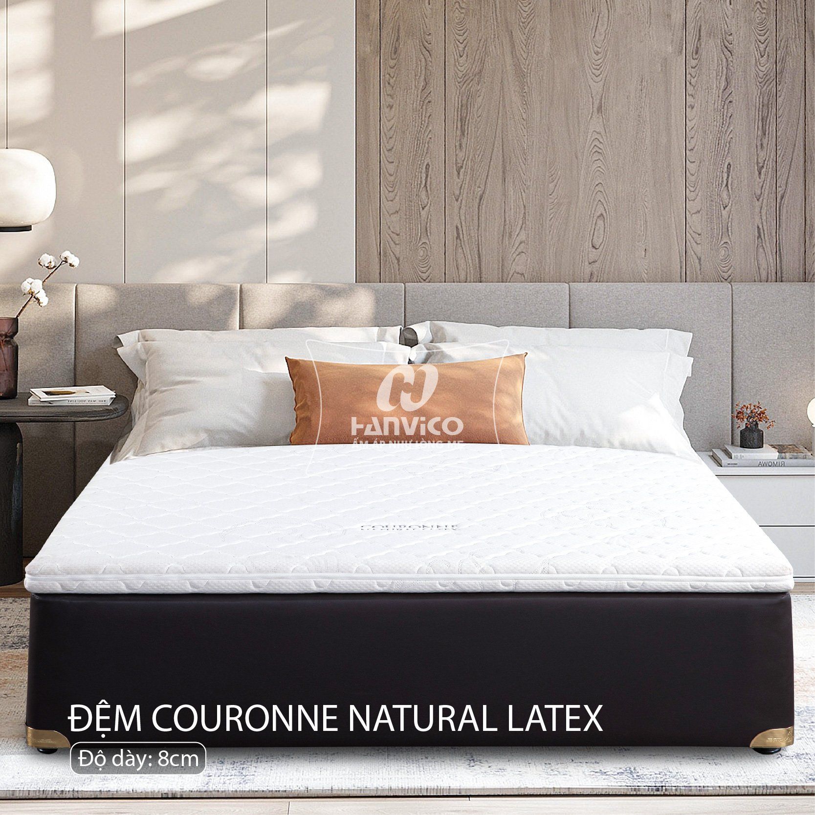 Đệm COURONNE NATURAL LATEX 8cm Hanvico