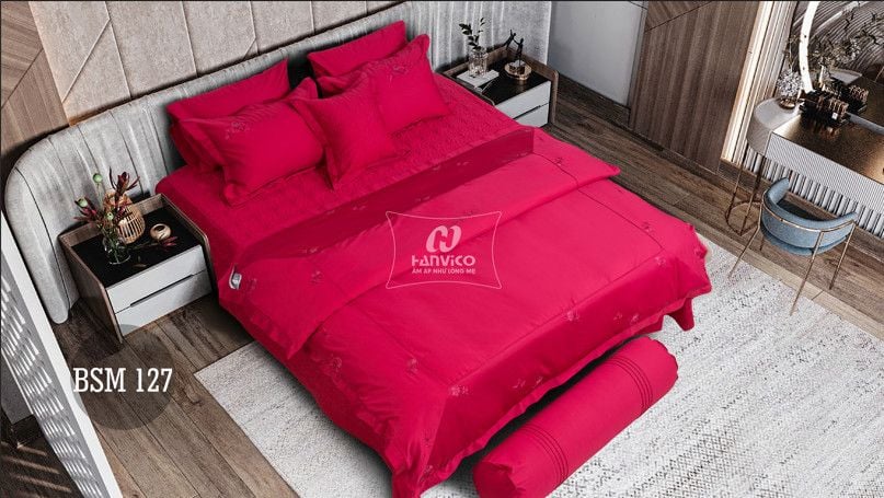 Bộ ga phủ thêu Blue Sky – BSM127 hanvico