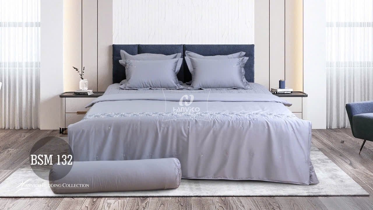 Bộ ga phủ thêu Blue Sky – BSM132 hanvico