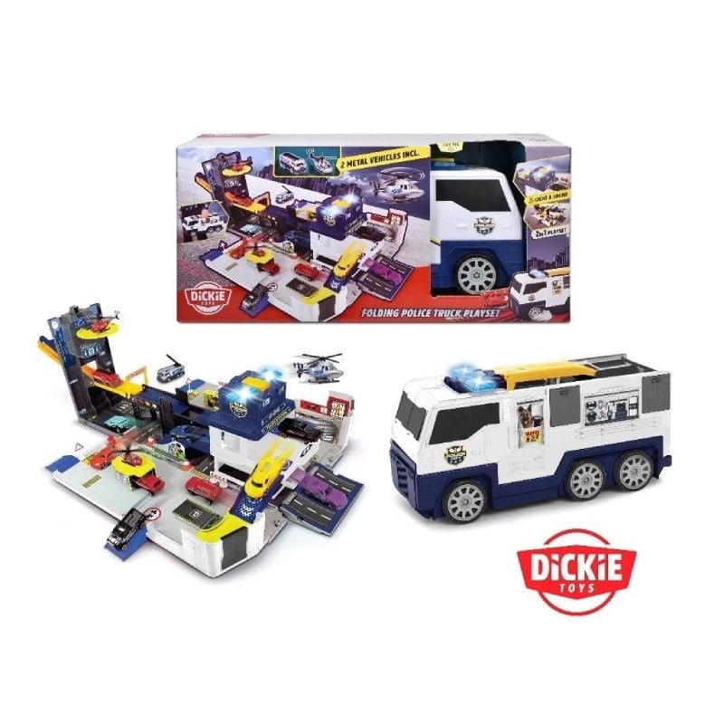 Bộ Đồ Chơi Mô Hình Cảnh Sát DICKIE TOYS Folding Police Truck Playset