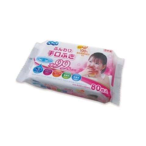 Giấy ướt dành cho tay và miệng 100% thành phần cấp thực phẩm Life-do.Plus LD-038 80 tờ