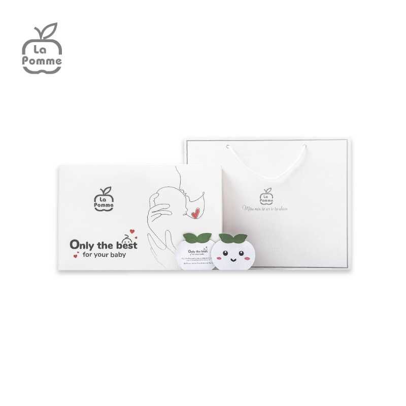 Set quà tặng La Pomme sơ sinh trọn bộ Best for Baby Trắng