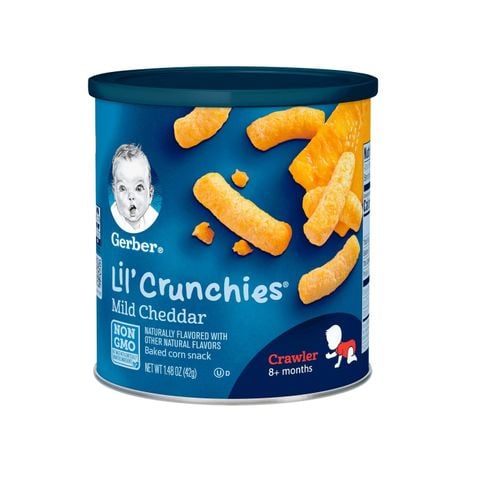 Thực phẩm bổ sung bánh ăn dặm Gerber LIL's Crunchies vị phô mai 42g