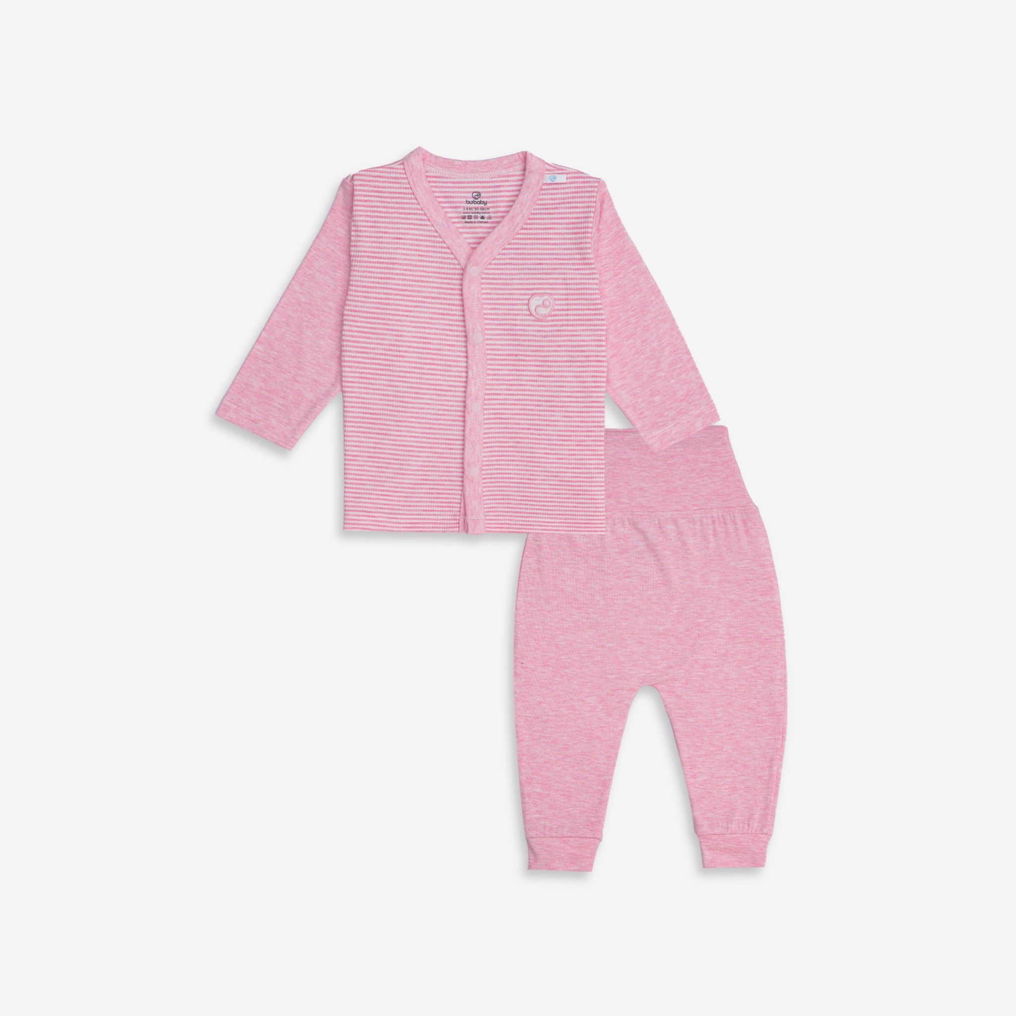 BỘ DÀI TAY CÀI GIỮA BU BABY JOYFUL KẺ HỒNG