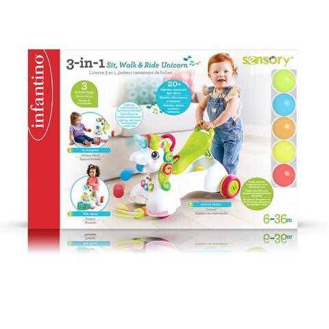 Xe tập đi kiêm chòi chân 3 trong 1 infantino hình Unicorn