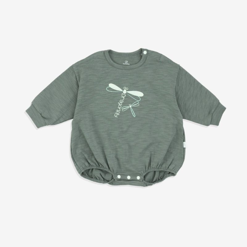 Body chip dài tay cài vai Bu Baby Pure Cotton Dona Xanh lục