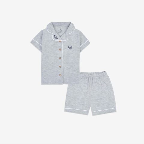 Bộ Bu Baby ngắn tay Pyjamas Bambus Mella Melange màu ghi