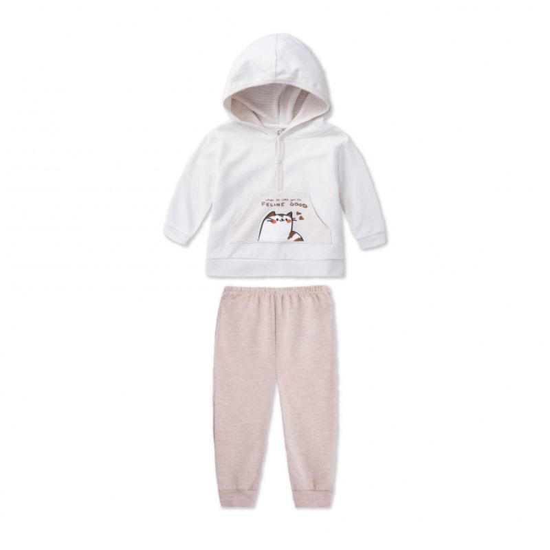 Bộ dài tay La Pomme Hoddie Tommy - Nâu