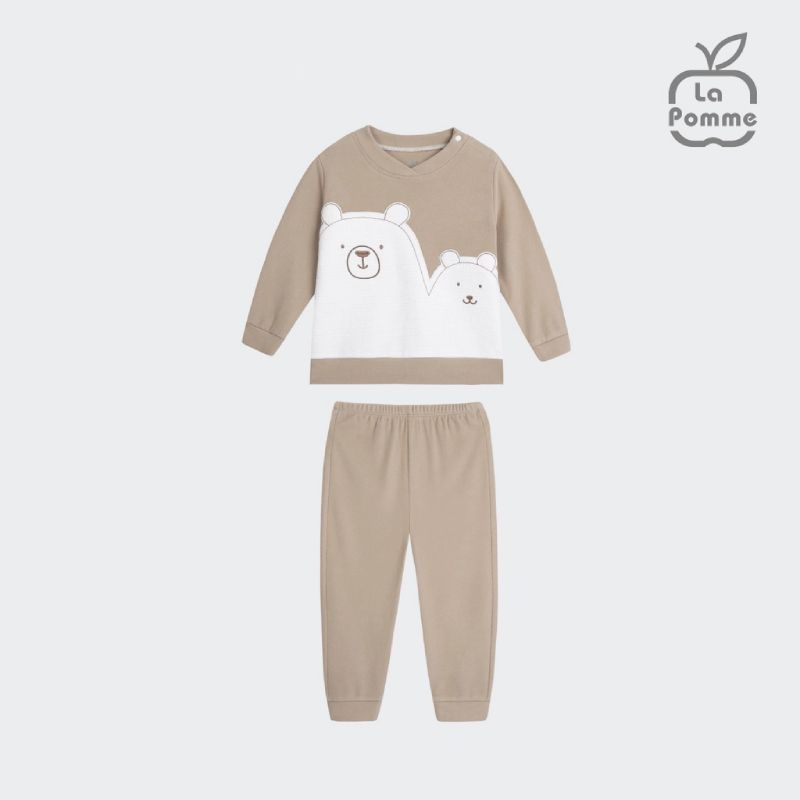 BỘ DÀI TAY LA POMME GẤU ĐÔI - NÂU