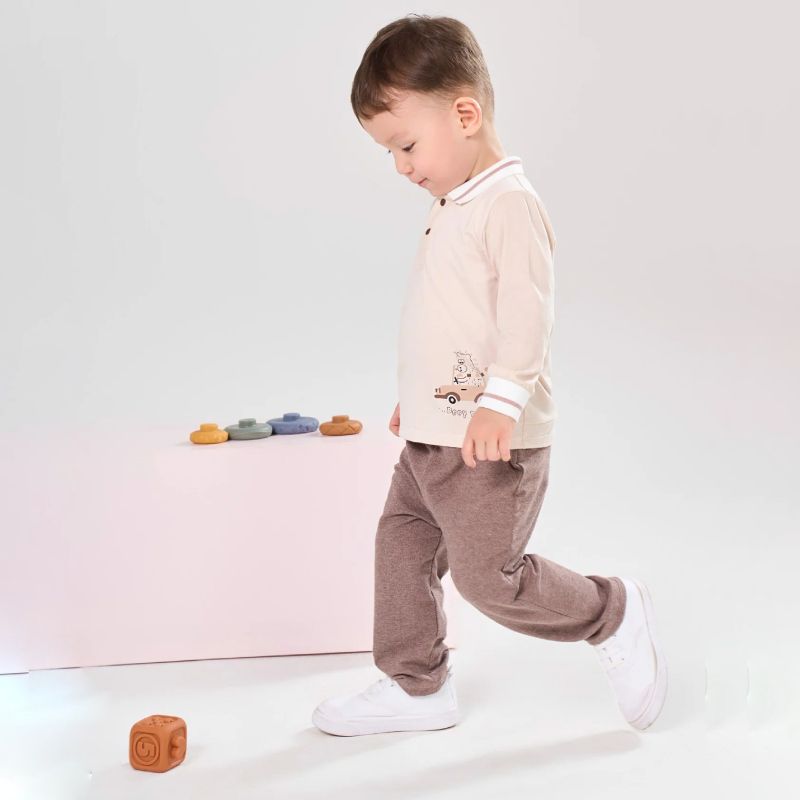 BỘ DÀI TAY LA POMME Ô TÔ BÍ BO - NÂU