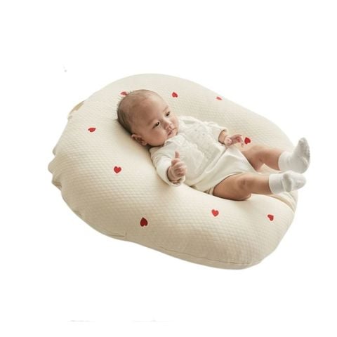 Vỏ gối chống trào ngược Rototo Bebe Airmesh gỗ sồi trái tim