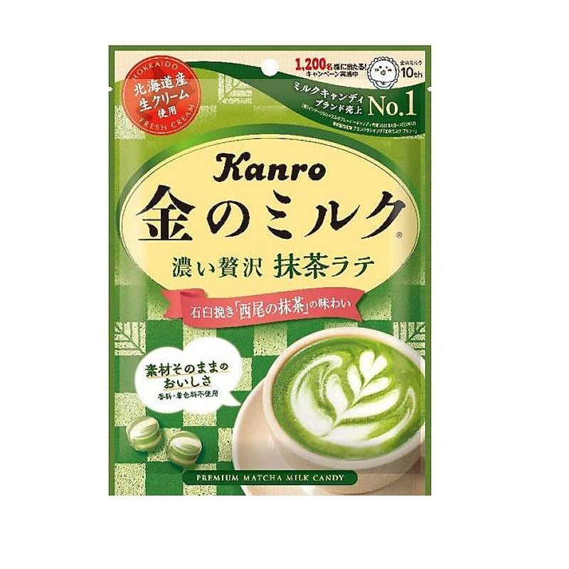 KẸO SỮA TRÀ XANH KANRO GOLDEN MILK CANDY - RICH LUXURY MATCHA LATTE (PREMIUM MATCHA MILK CANDY) 70G