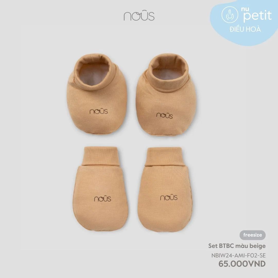 Set bao tay bao chân Nous màu beige