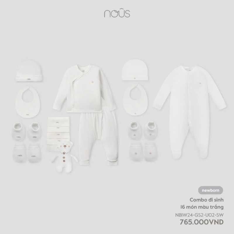 COMBO ĐI SINH NOUS 16 MÓN MÀU TRẮNG NB