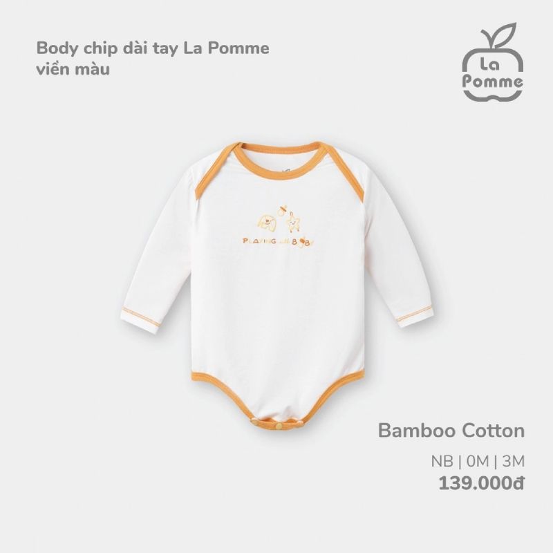 Body chip dài tay La Pomme viền màu màu Cam