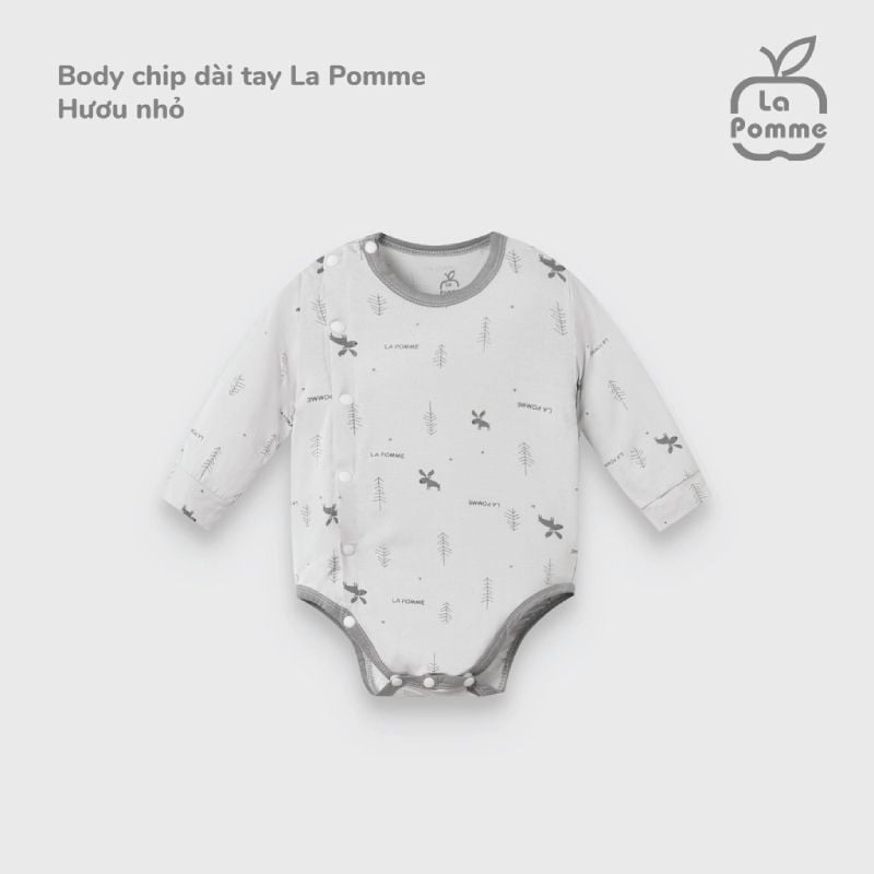 Body chip dài tay La Pomme Hươu nhỏ màu Ghi