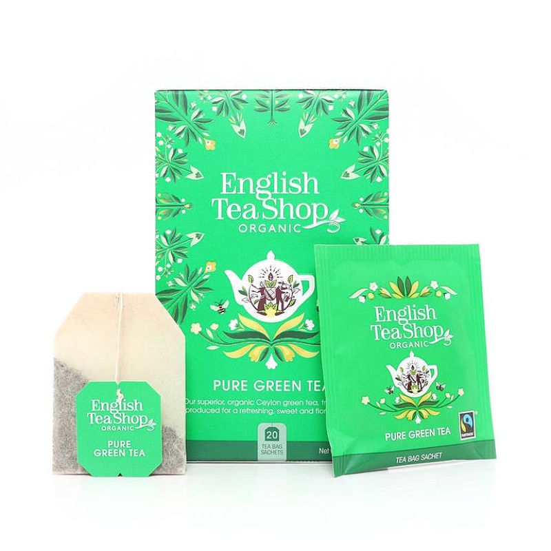 TRÀ ORGANIC PURE GREEN TEA HIỆU ENGLISH TEA SHOP LOẠI 20 GÓI