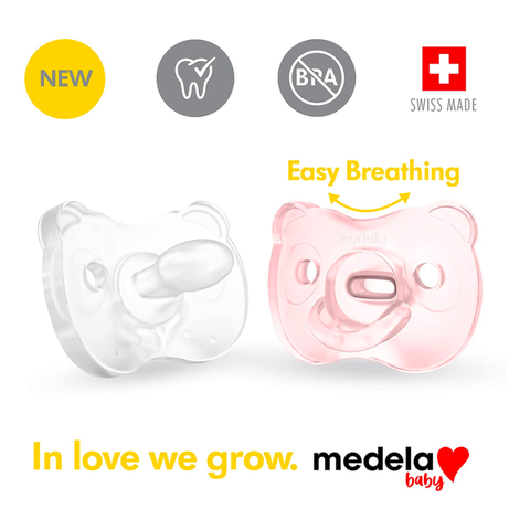 Ty ngậm Medela Baby Pacifier Soft Silicon 0-6m dành cho bé gái
