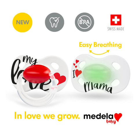 Ti ngậm Medela Baby Pacifier Day & Night bằng Silicon 6-18m