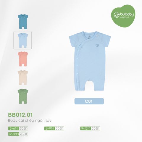 Body cài chéo ngắn tay BU Baby Bambus Blue BB012.01