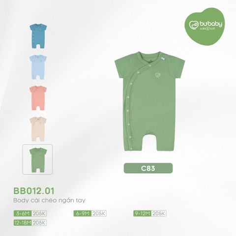 Body cài chéo ngắn tay BU Baby Bambus Xanh lá BB012.01