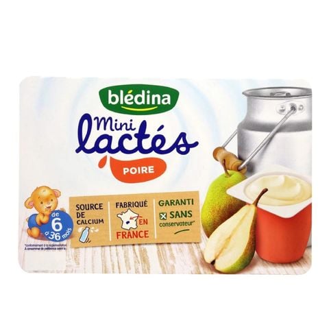 Sữa chua Bledina mini lactes vị lê 330g, 6 hộp/vỉ