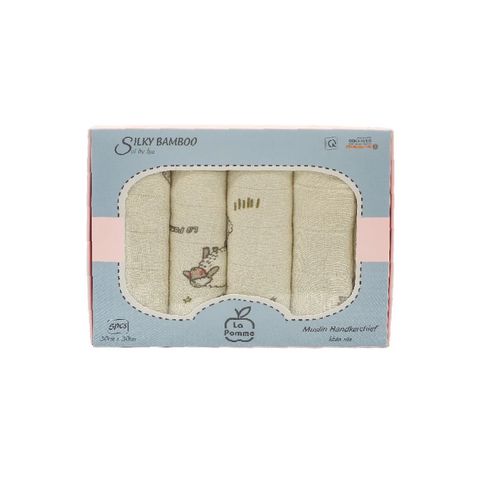 Set 5 Khăn sữa sợi tre lụa La Pomme màu 30x30cm nude sheep