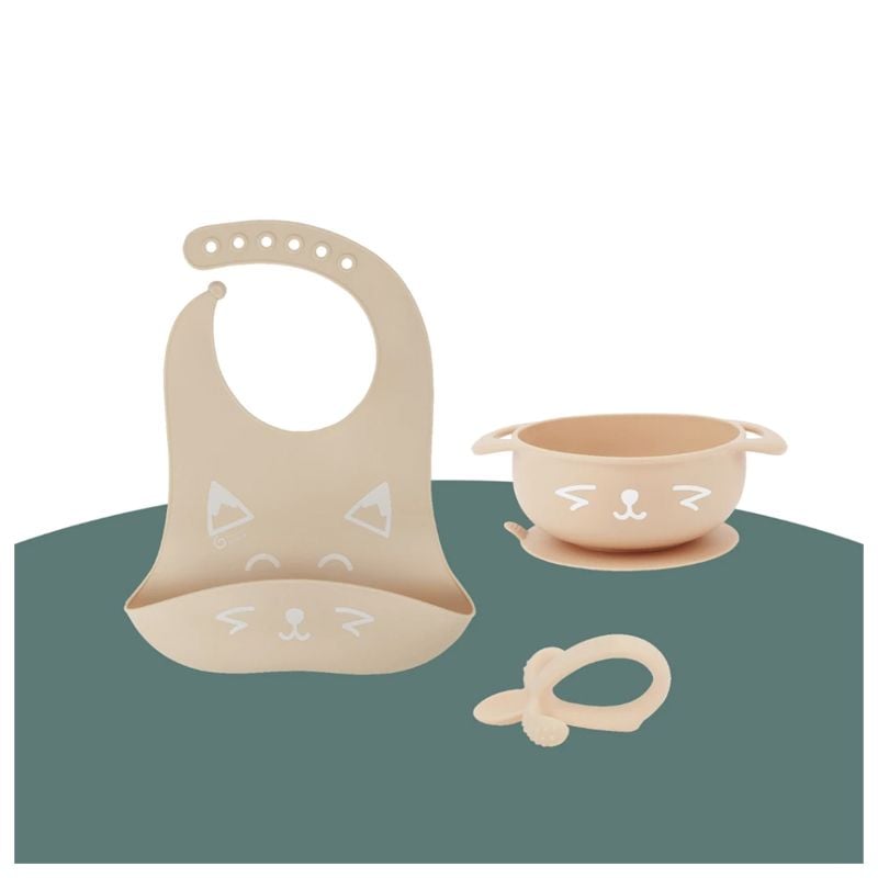 SET YẾM, BÁT & THÌA ĂN DẶM TAST'ISY KIT BABYMOOV MÀU HỒNG