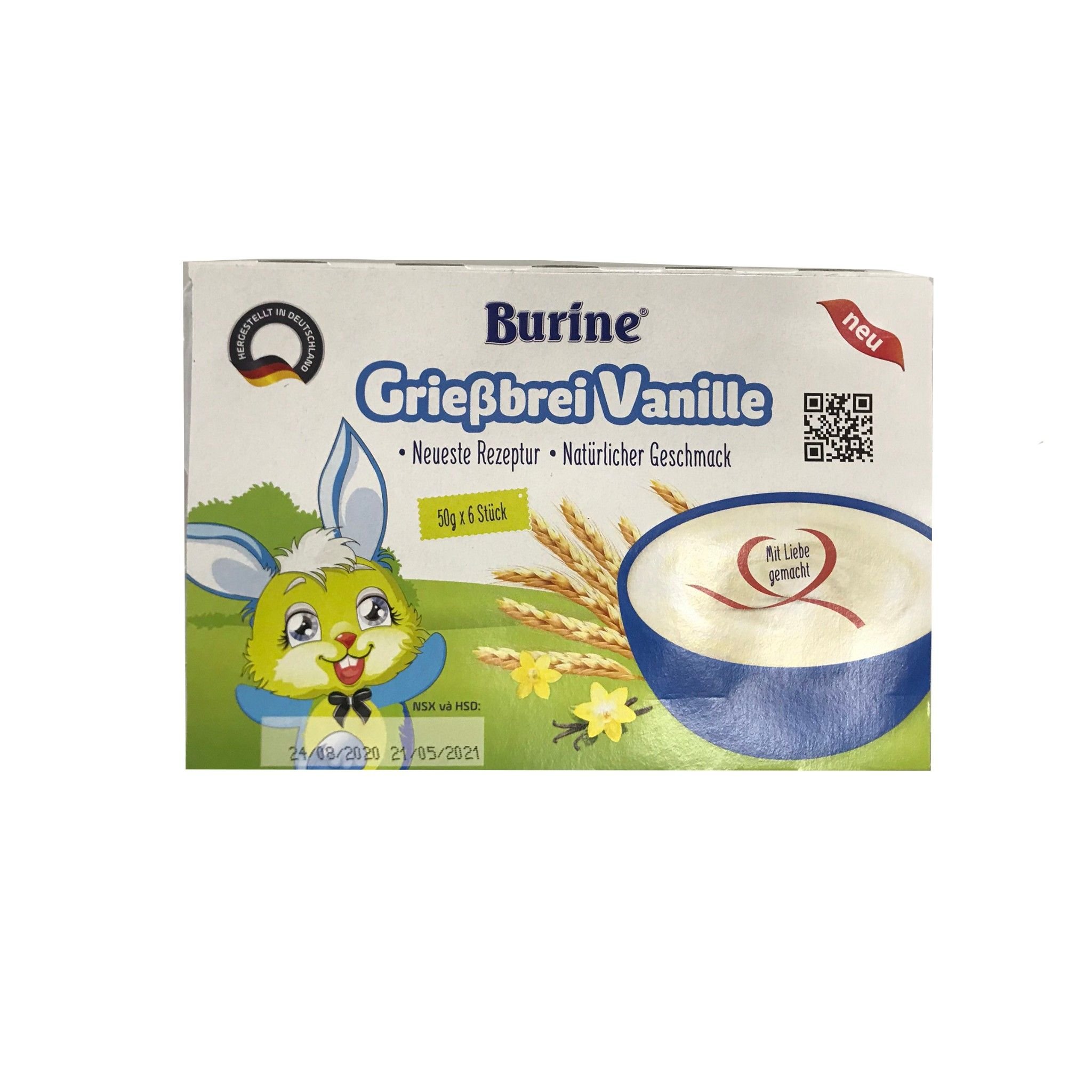 CHÁO SỮA BURINE VỊ VANI VỈ 6*50G