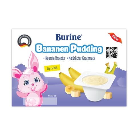 Cháo sữa Pudding Burine vị chuối vỉ 6 *50g