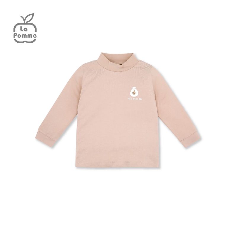 Áo Cổ 3cm La Pomme giữ nhiệt Gấu bé bỏng nâu