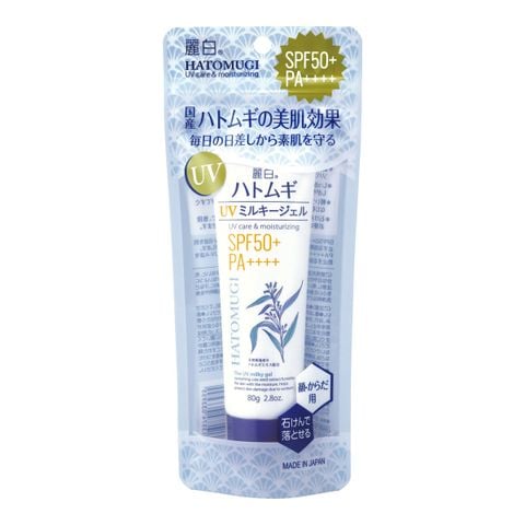 Sữa gel chống nắng REIHAKU HATOMUGI UV Milky Gel SPF 50+ PA ++++ 80g