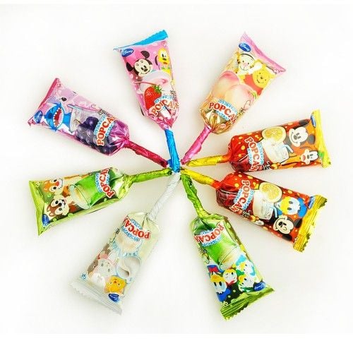 Kẹo mút vị trái cây hình hoạt hình Disney Glico PopCan mix 10,5g