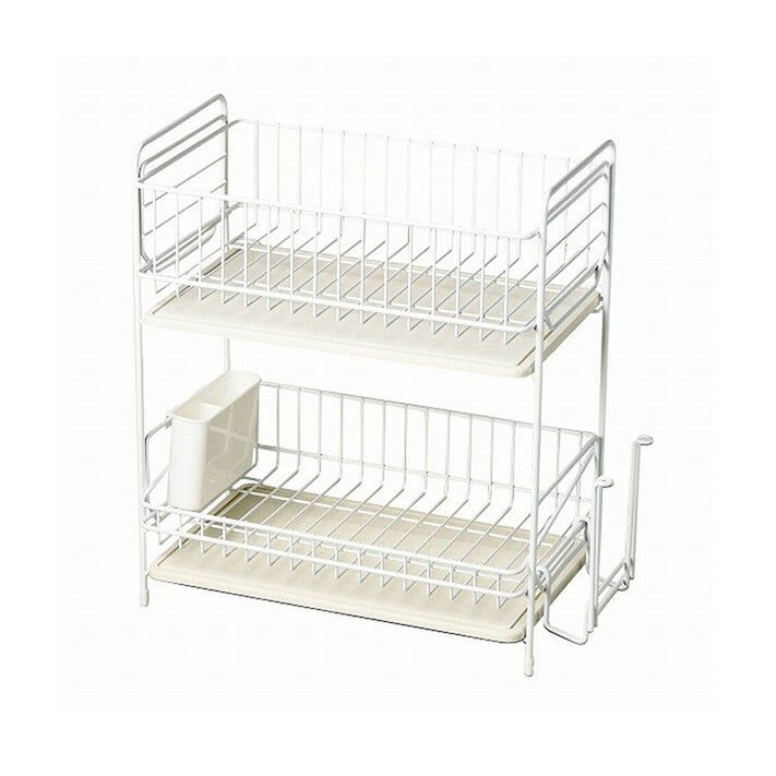 KỆ ÚP CHÉN BÁT 2 TẦNG PEARL METAL KÈM MIẾNG LÓT HÚT NƯỚC