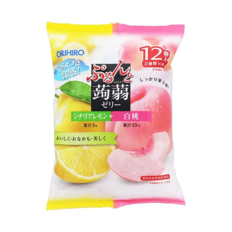 THẠCH ORIHIRO VỊ CHANH VÀ ĐÀO TRẮNG 240G