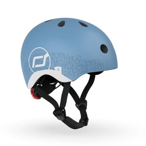 Mũ đội đầu phản quang cho bé Scoot and Ride màu Steel