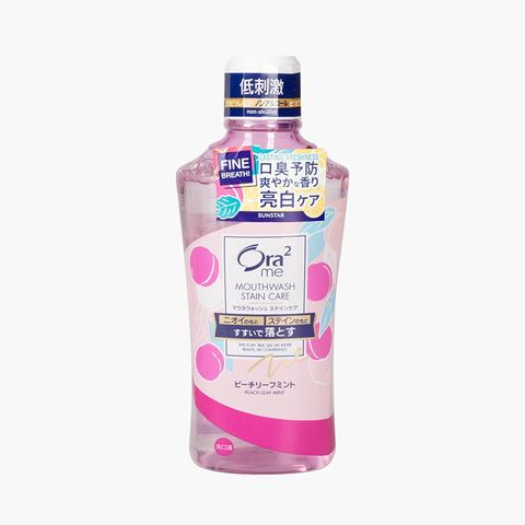 Nước súc miệng Ora2 me Mouthwash STAIN CARE R Peach Leaf Mint 460ml