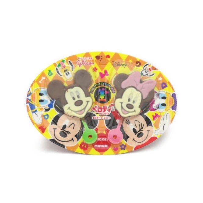 Kẹo mút Socola Glico mickey and Minnie 19g