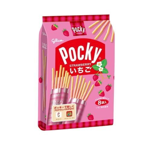 Bánh quy phủ socola dâu Glico Strawberry Pocky 119g