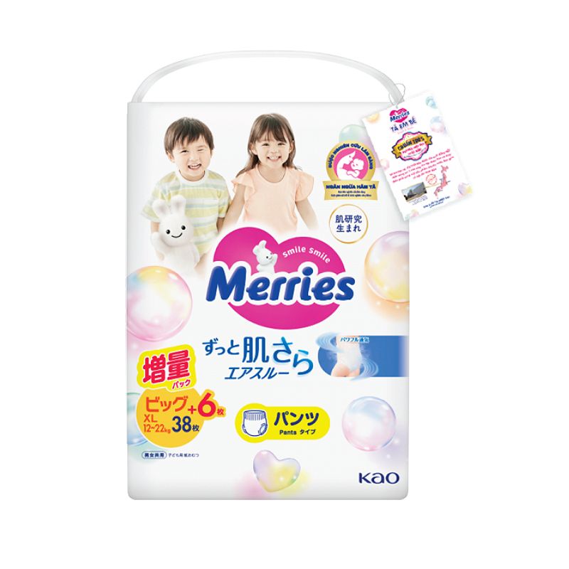 Bỉm quần Merries XL 38 + 6 (New)