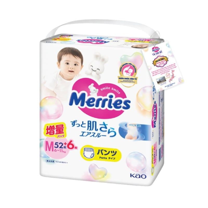 Bỉm quần Merries M52 + 6 (New)