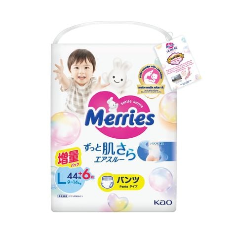 Bỉm quần Merries cộng miếng chính hãng L44 + 6 (New)